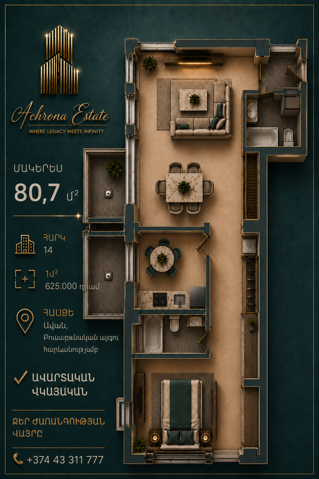 Modern Premium-Class Apartment in Avan, Near Botanical Garden